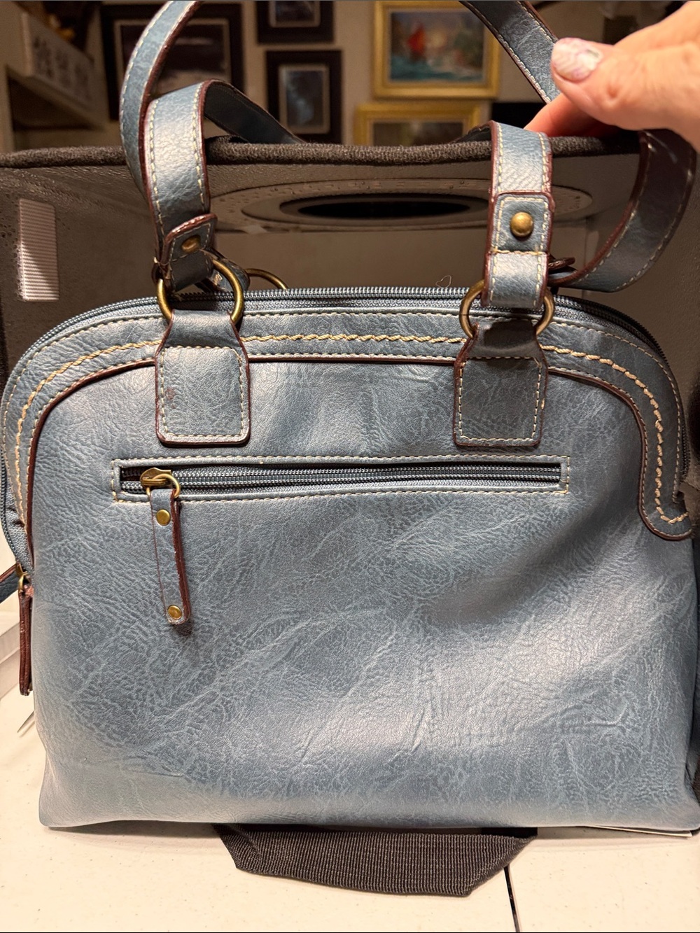 Born Concept Blue Satchel Bag - Picture 2 of 9